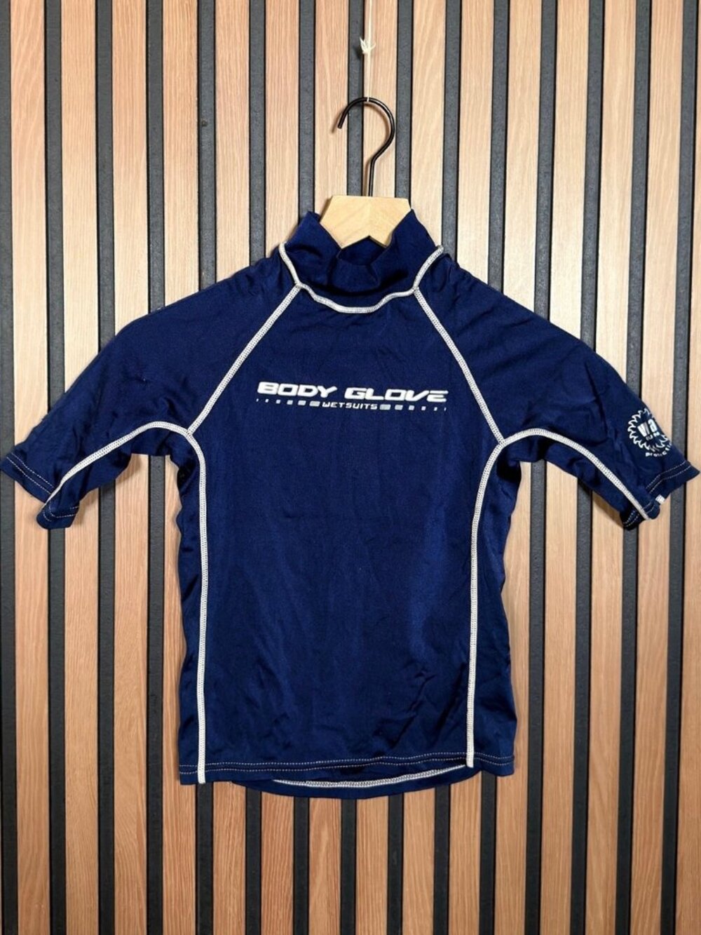 Body Glove Top 14 Boys Blue Navy Mock Neck 3/4 Sleeves Swimwear